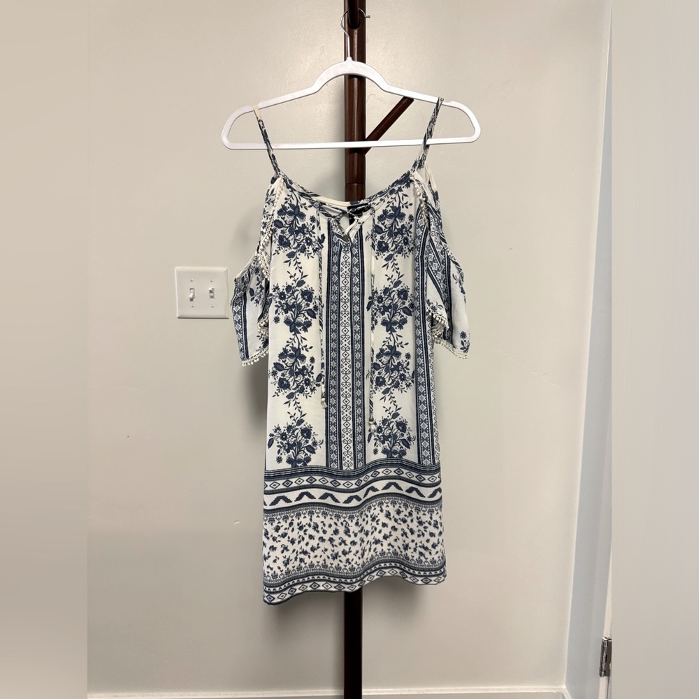 Bohemian Blue & White Summer Dress. Size M Women’s.